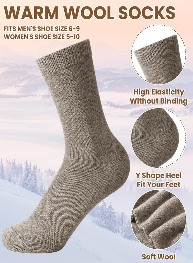 Croloose 3 Pcs 100% Wool Winter Hat Gloves Socks Set for Women Men Thermal Knit Beanie Wool Touchscreen Gloves Warm Socks Winter Warmer Accessories Christmas Gifts for Cold Weather Outdoor Sports - Image 5